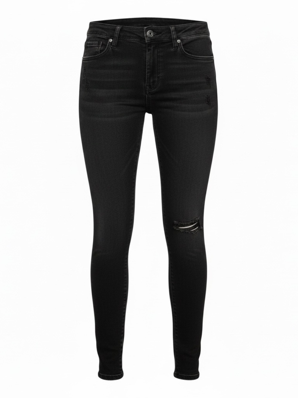 MOTHER The Looker Destroyed Ride Skinny Jeans Gray Distressed Size 28